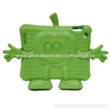 Leather Cover for iPad 3 with Super Cute Appleguy Design, Customized Logos and Colors Welcomed